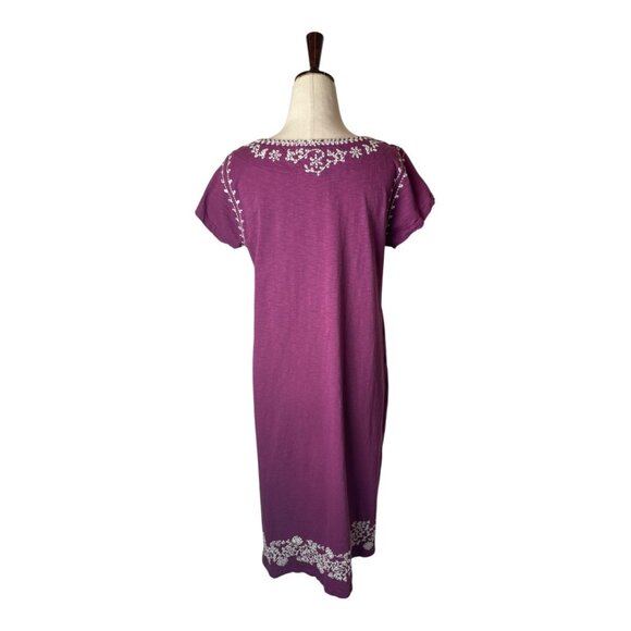 Soft Surroundings Dress Women Small Petite Purple Embroidered Beaded Boho - Picture 2 of 13
